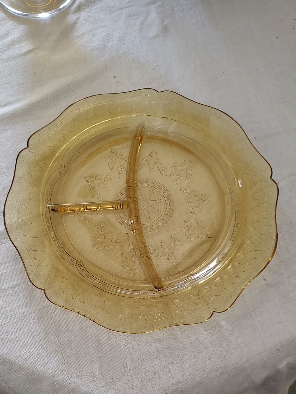 Vintage Amber Depression Glass Divided Grill Plate – 11 Inch Federal Glass 1930s